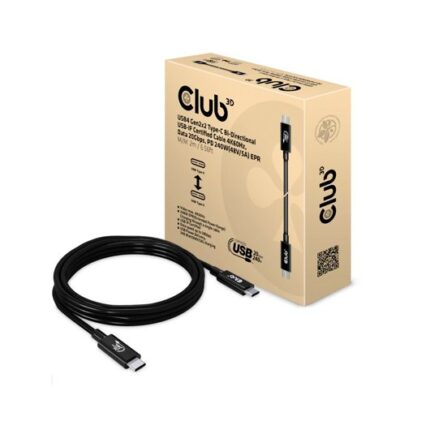 CABLE CLUB3D CERTIFICADO USB4 80G GEN3.2 TIPO-C 2M