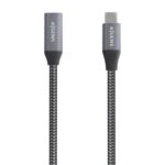 Cable Alargador USB 3.2 Aisens A107-0760/ USB Tipo-C Macho - USB Tipo-C Hembra/ Hasta 100W/ 20Gbps/ 50cm/ Gris
