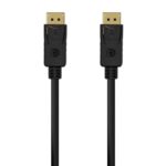 Cable DisplayPort 1.2 4K Aisens A124-0548/ DisplayPort Macho - DisplayPort Macho/ Hasta 5W/ 2300Mbps/ 50cm/ Negro