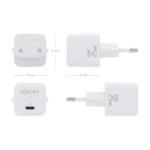 Cargador de Pared GaN Aisens ASCH-25W1P012-W/ 1xUSB Tipo-C/ 25W