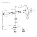 Soporte de Mesa para 2 Monitores Aisens DT32TSR-279/ Giratorio/ Inclinable/ hasta 10kg