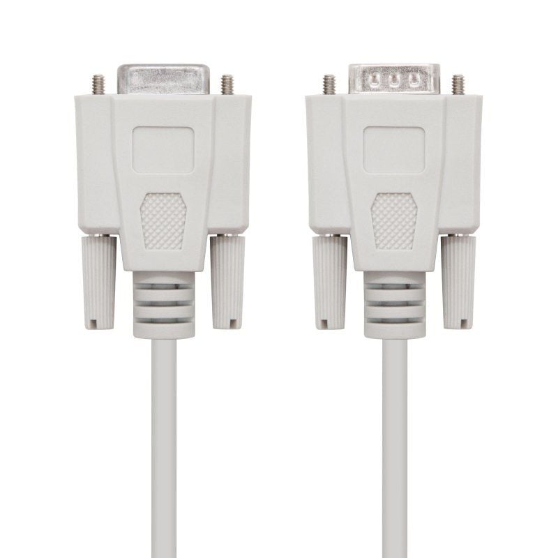 Cable Serie RS232 Nanocable 10.14.0203/ DB9 Macho - DB9 Hembra/ 3m/ Beige