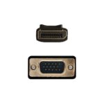 Cable Conversor Aisens A125-0365/ DisplayPort Macho - VGA Macho/ Hasta 5W/ 2300Mbps/ 2m/ Negro