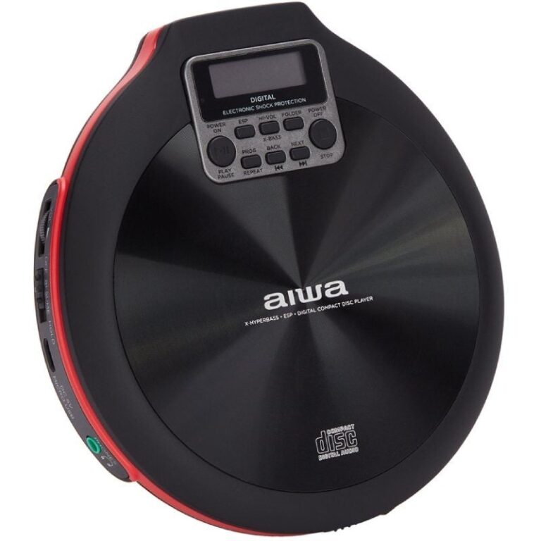 Reproductor de CD/CDR/MP3 Aiwa Walk PCD-810RD/ con Cable/ a Pilas/ Negra y Roja