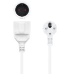 Cable Alargador de Corriente Nanocable 10.22.0605-W/ Schuko Hembra - Schuko Macho/ 5m/ Blanco