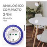 Programador silver electronic analógico -  24 horas -  3600w -  250v -  16a -  50hz -  ip 20 - ajustable 15 minutos -  24h - Imagen 4