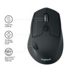 Mouse raton logitech m720 optico wireless y bluetooth inalambrico  triathlon - Imagen 2