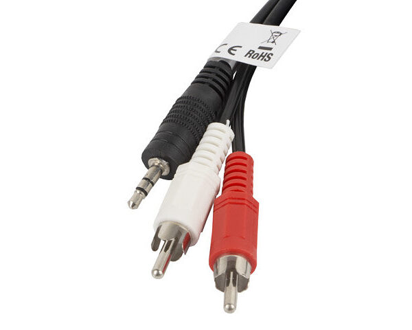 Cable estereo lanberg mini jack 3.5mm - 2x rca macho 2m
