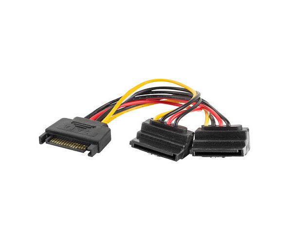 Cable alimentacion lanberg sata macho - 2x sata hembra 15cm