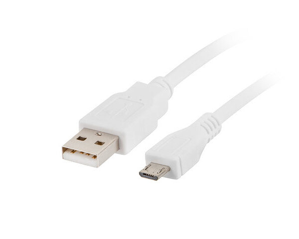 Cable usb lanberg 2.0 macho - micro usb macho 1m blanco