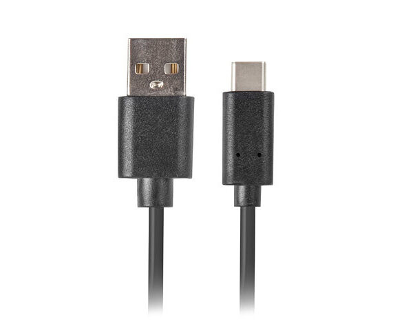 Cable usb lanberg 2.0 macho -  usb tipo c macho quick charge 3.0 1m negro
