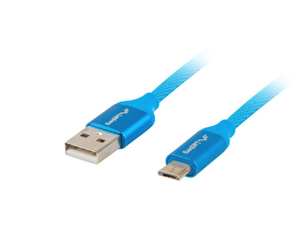 Cable usb lanberg 2.0 macho - micro usb macho quick charge 3.0 1m azul