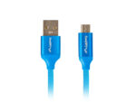 Cable usb lanberg 2.0 macho - micro usb macho quick charge 3.0 1m azul - Imagen 2