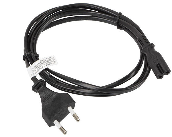 Cable lanberg de alimentacion ocho cee 7 - 16 a iec320 c7 euro (radio) negro 1.8 m