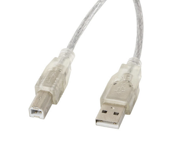 Cable impresora lanberg usb a -  usb b macho - macho ferrita 3m transparente