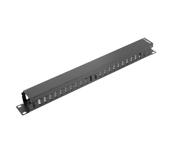 Organizador de cables lanberg metalico 1u tipo a rack 19 negro