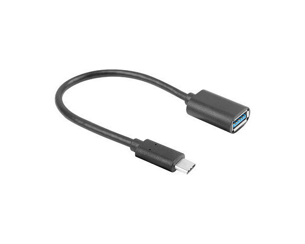 Adaptador usb lanberg usb tipo c m 3.1 a usb tipo a h 15cm otg negro