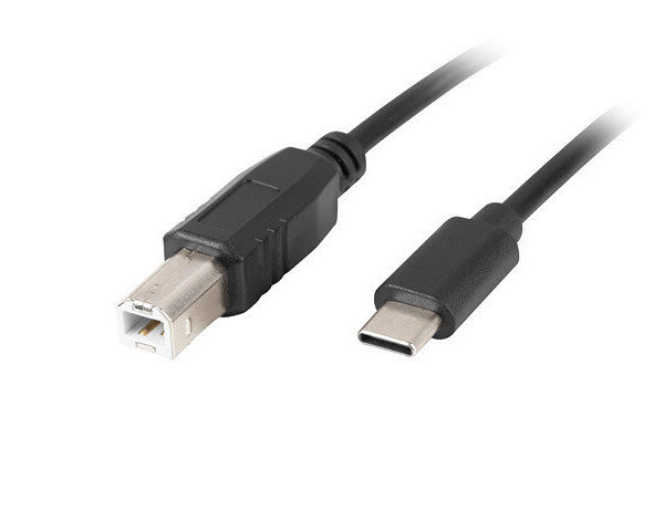 Cable usb lanberg usb tipo c m a usb tipo b m 2.0 1.8m ferrita negro