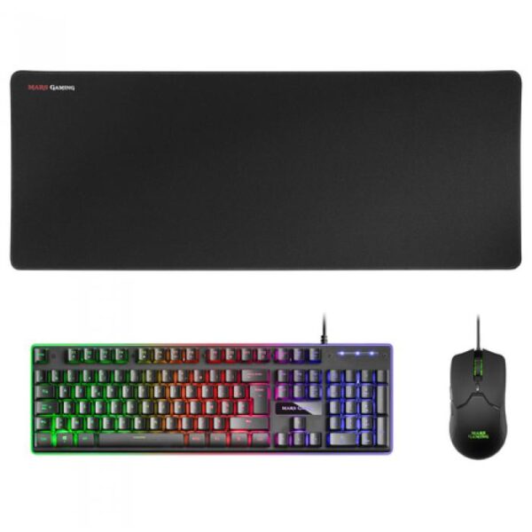 Kit teclado + raton mars gaming mcpx rgb + alfombrilla frances