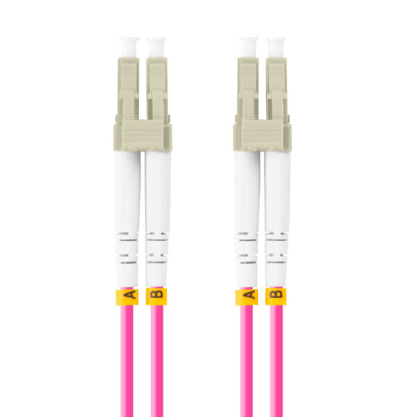 Latiguillo fibra optica lc - upc lanberg 2m multi duplex om4 50 - 125 lszh violeta