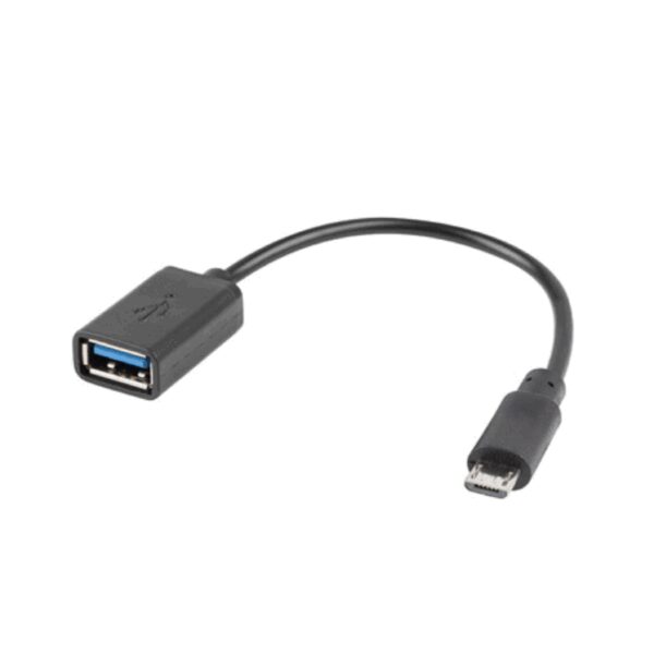 Adaptador lanberg otg usb micro(m) 2.0 a usb - a(h) 15 cm negro
