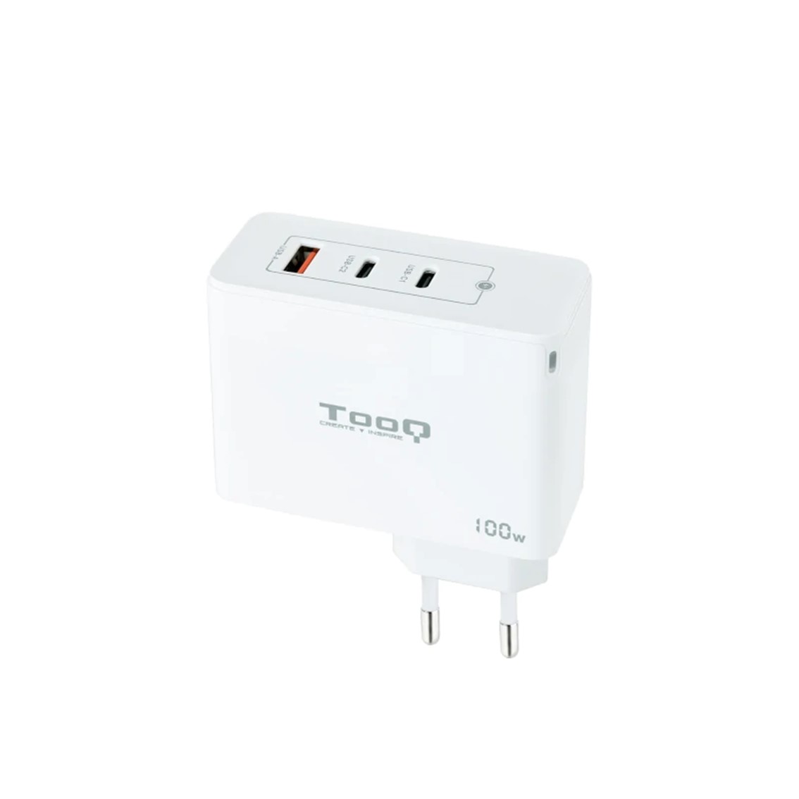 Cargador de pared tooq gan 2 x usb tipo 1 x usb tipo a 100w - 1 Cargador de pared tooq gan 2 x usb tipo 1 x usb tipo a 100w - Imagen 1