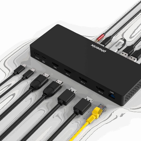 Hub phoenix tipo c docking statión 14 en 1 pd 100w para portátil