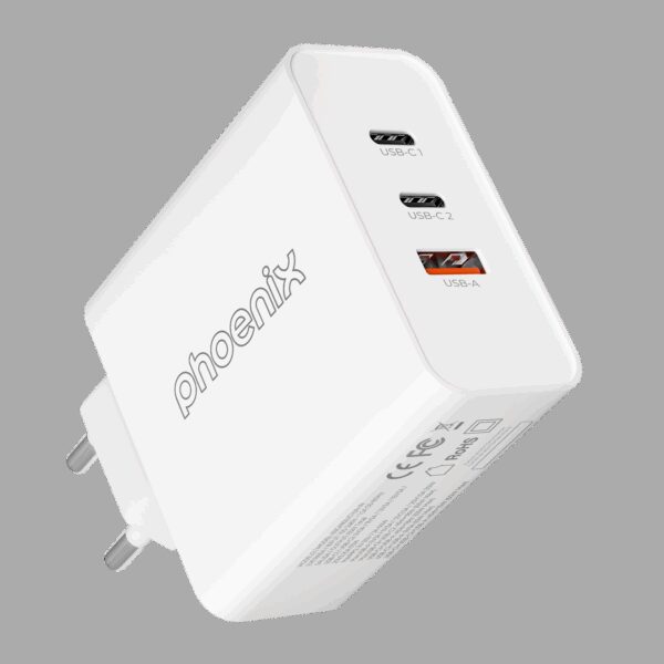 Cargador tipo c 65w gan phoenix universal para portatil tablet o smartphone carga rapida