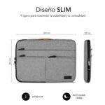 Funda subblim air padding 360 sleeve para portatil 13.3 pulgadas - 14 pulgadas gris - Imagen 3