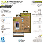 Funda muvit shockproof 2m para apple iphone 15 pro max transparente + protector pantalla cristal templado marco negro - Imagen 2