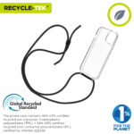 Funda muvit recycletek para apple iphone 15 transparente + colgante negro - Imagen 2