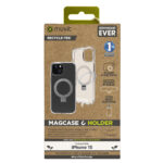 Funda muvit recycletek magsafe + soporte para iphone 15 transparente
