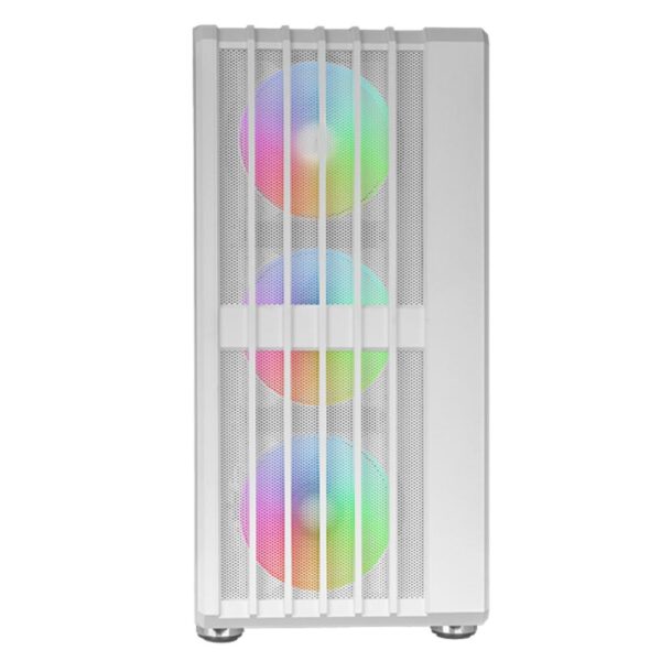 Caja ordenador mars gaming  mcvault atx argb cristal templado blanco