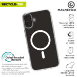 Funda muvit recycletek magsafe para apple iphone 16 plus transparente - Imagen 2