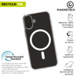 Funda muvit recycletek magsafe para apple iphone 16 transparente - Imagen 2