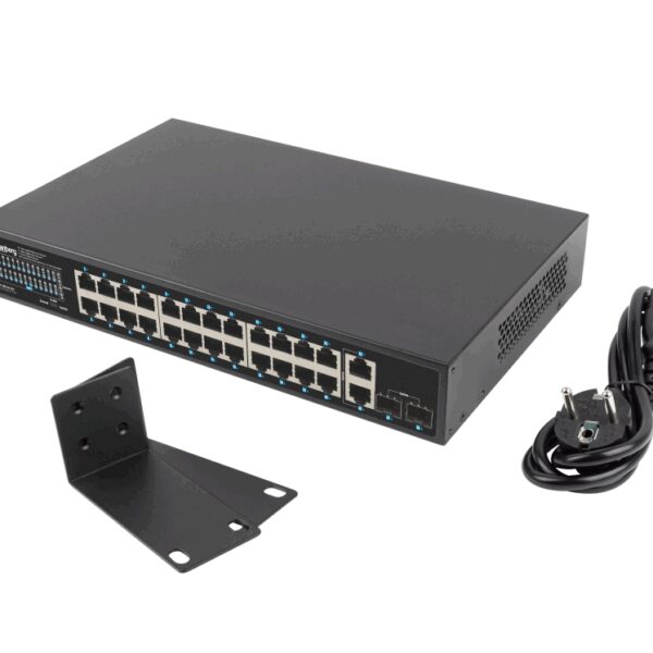 Switch lanberg 24 ptos 1gb poe+ - 2x sfp 2x gbit ethernet 250w rack 19