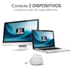 Raton inalambrico subblim vertical ergo dual mouse battery blanco - Imagen 3