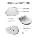 Raton inalambrico subblim vertical ergo dual mouse battery blanco - Imagen 7