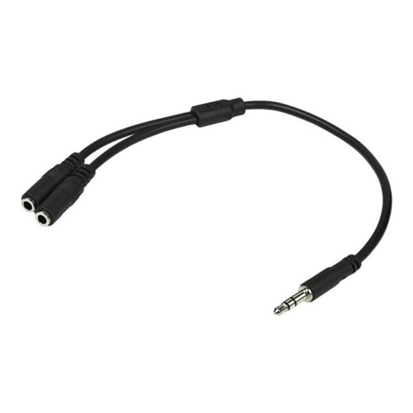 Cable jack 3.5mm startech 0.20m - macho - hembra - negro