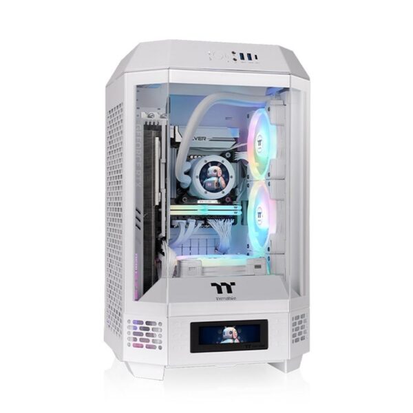 Caja ordenador gaming thermaltake tower 250 mini - itx cristal templado blanca