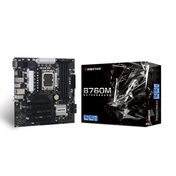 Placa base biostar b760mxc pro matx -  4xddr5 -  8x sata3 lga 1700