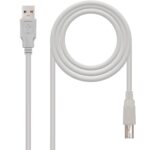 Cable impresora nanocable conversor usb - a a usb - b macho - macho beige 1.8m
