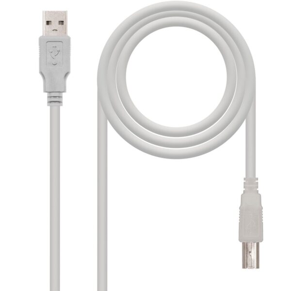 Cable impresora nanocable conversor usb - a a usb - b macho - macho beige 1.8m
