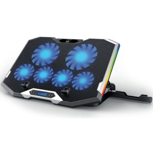 Soporte - base refrigeracion para ordenador portatil ewent ew1260 -  6 ventiladores -  hub 2 puertos -  rgb -  hasta 17 pulgadas