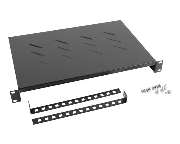 Bandeja fija lanberg 1u 483x300 mm hasta 25kg rack de 19 negro
