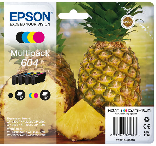 Multipack epson 604 c13t10g64010 xp2200 wf - 2910 piña