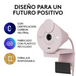 Webcam logitech brio 300 rosado full hd -  usb tipo c - Imagen 7