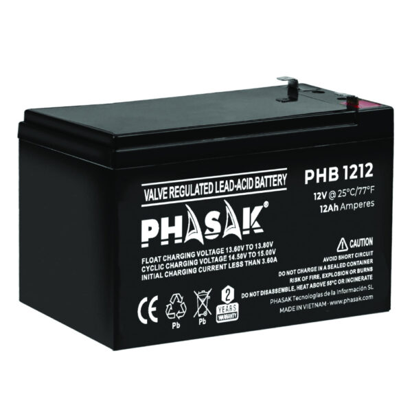 Bateria phasak phb 1212 compatible para sais 12ah 12v acido - plomo