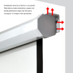 Pantalla manual videoproyector pared y techo phoenix 169´´ ratio: 1:1 - 4:3 - 16:9 -   3m x 3m posicion ajustable - carcasa blanca - tela super resistente - Imagen 5