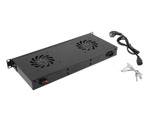 Panel ventilacion lanberg lcd 2 ventiladores termostato 230v 1u rack 19 negro
